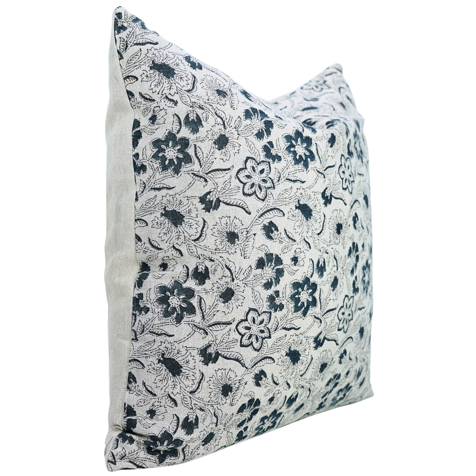 Block Print Linen Pillow Cover- JARUL - Fabdivine