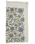 Handcrafted Floral Cotton Waffle Hand Towels - Pusplata Blue Elegance By Fabdivine