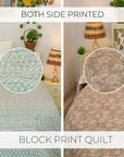 Medium-Weight Soft Cotton Block Printed Quilts & Blankets