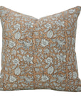 Block Print Off-White Linen Premium  Floral Cushion Cases - Manikarnika