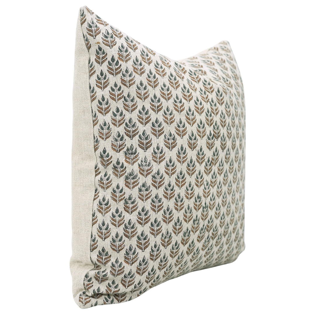 Square/Lumber block print pillow cover- Thick Linen- ALIA - Fabdivine