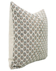 Square/Lumber block print pillow cover- Thick Linen- ALIA - Fabdivine