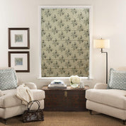 Pure Linen Block Print Roman Shade -Daisy