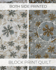 Hand Block Floral Printed Cotton Quilt