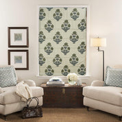 Pure Linen Block Print Roman Shade -Badshah