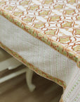 BLOCK PRINTED HANDMADE FLORAL COTTON TABLECLOTH/COVERING - HRIDYAVAN