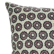 Indian Hand Block Printed Linen Blend Cushion Cover – Bulbul Floral Design By Fabdivine