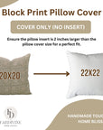 Square/Lumber Block Print Pillow Cover - Pure Linen - 6 Kamal