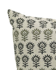 Square/Lumber block print pillow cover- Pure Linen- SURAJMUKHI - Fabdivine