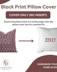 Block Printed Pillow Cover For Sofa Couch Or Bed - Pure Linen - Superstar