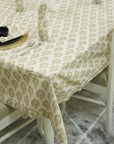 Handmade Thick Cotton Table Cover with Floral Block Prints – Neel Gagan By Fabdivine