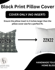 Block Print Pure Linen Pillow Cover-Chudamani