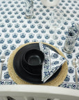 HANDMADE BLOCK PRINTED FLORAL DESIGNER COTTON TABLECLOTH AND NAPKIN - BHISHMA