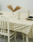 Handmade Thick Cotton Table Cover with Floral Block Prints – Neel Gagan By Fabdivine