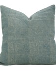 Block Printed Thick Linen Pillow Cover - Blue Bori 