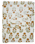 Round Floral Tablecloth in Thick Cotton with Rishi Mustard Hand-Block Prints – Green and Brown Elegance By Fabdivine