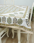 HANDMADE BLOCK PRINTED COTTON FLORAL NAPKIN AND CUSTOM DECORATIVE TABLE COVERING - GUDHAL BORDER