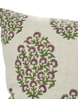 Hand Block Printed Home Decor Floral Pillow Case – Pure Linen Gudhal Green Design By Fabdivine.