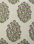 Hand Block Printed Home Decor Floral Pillow Case – Pure Linen Gudhal Green Design By Fabdivine.