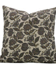 Custard Apple Handmade Floral Cushion Cases – Block Printed in Pastel Brown & Green