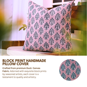 Block print Duck Canvas throw pillow cover- BETEL LEAF - Fabdivine