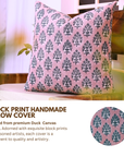 Block print Duck Canvas throw pillow cover- BETEL LEAF - Fabdivine