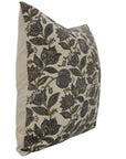 Custard Apple Handmade Floral Cushion Cases – Block Printed in Pastel Brown & Green