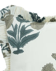 Block Printed Thick Cotton White Frill Sofa Cushion Cases  -Badshah