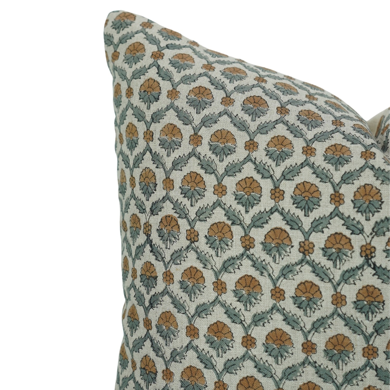 Block Print Pure Linen  Pillow Cover-Shehnaaz