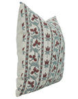  Viscose Linen Floral Design Hand Block Pillow Cover for Sofa - Red Laxmi By Fabdivibe.