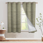 Floral Linen Blackout Curtains with Grommets Hand Block Printed Custom Drapery - Alia