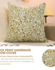 Throw Pillow Cover “Designer Collection Of Hand Block Print Cotton Satin Set Of 4- Mrignayani