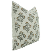 Block print Thick Linen throw pillow cover- BAEL PATRA - Fabdivine