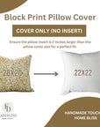 Throw Pillow Cover “Designer Collection Of Hand Block Print Cotton Satin Set Of 4- Mrignayani