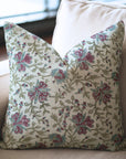 Handmade Throw Pillow Cover – Custom Viscous Linen with Unique Pink Floral Print By Fabdivine.