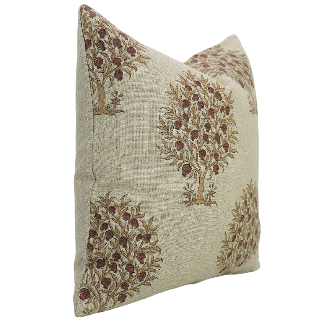 Block print Pillow cover for sofa, couch or bed- Thick Linen- ANAR - Fabdivine