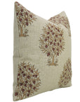 Block Print Pillow Cover For Sofa Couch Or Bed - Thick Linen - Anar