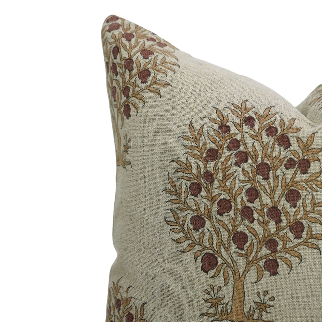 Block print Pillow cover for sofa, couch or bed- Thick Linen- ANAR - Fabdivine