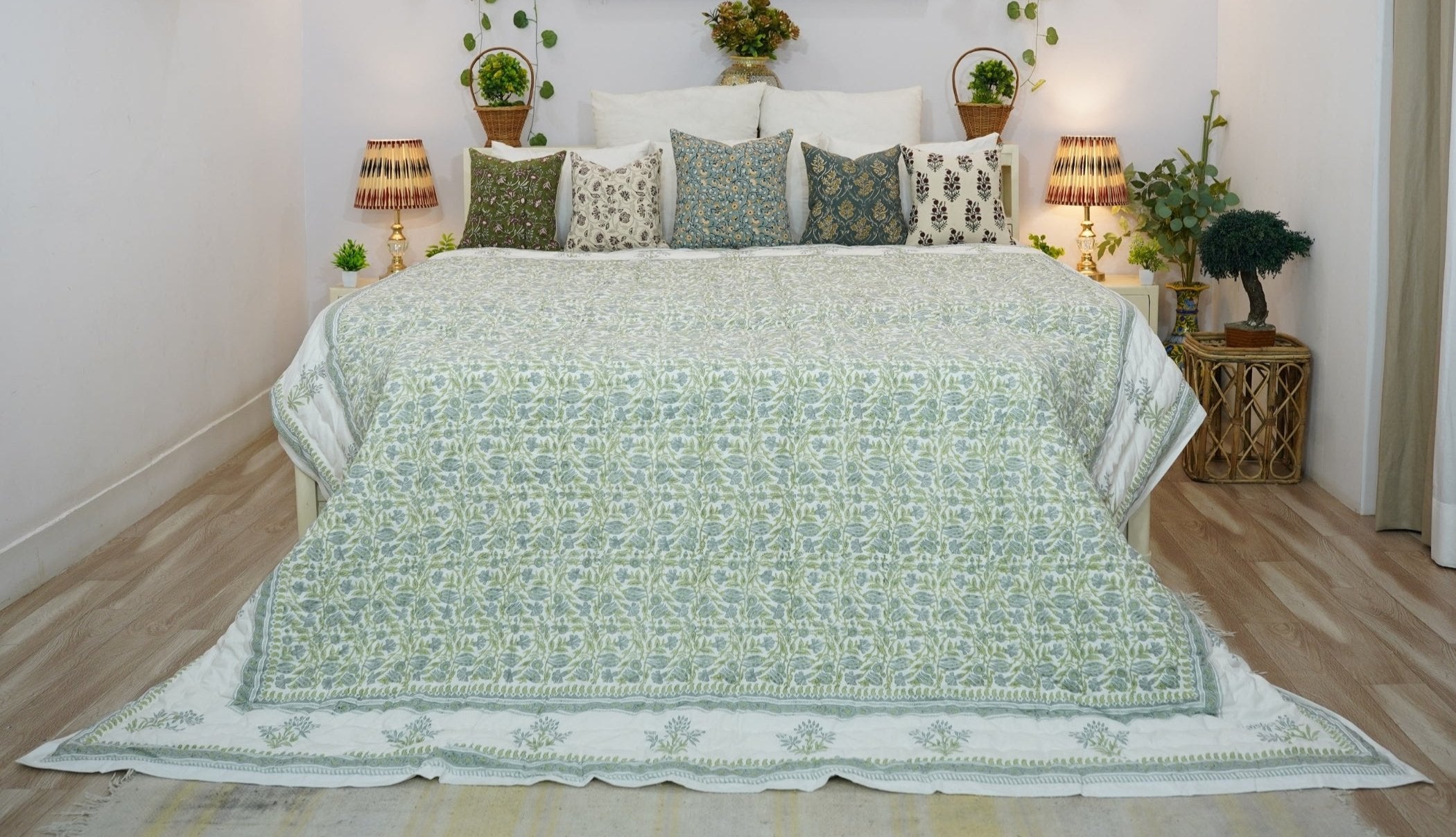 Comfortable Cotton Hand Block Printed Coverlet/Quilts