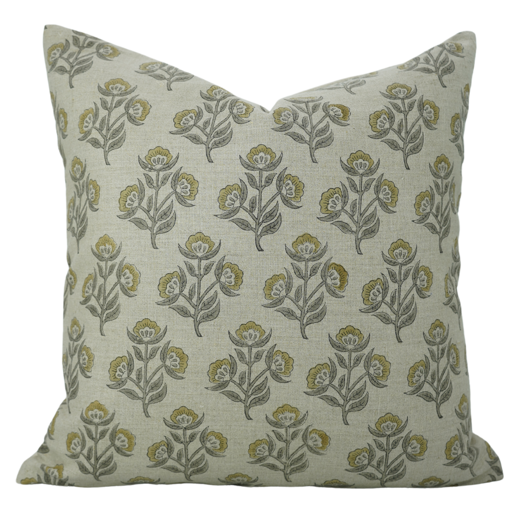 Block Print Pure Linen  Pillow Cover- Belpatra