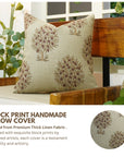 Block Print Pillow Cover For Sofa Couch Or Bed - Thick Linen - Anar