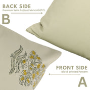 Set Of 4 Hand Block Print Cotton Satin Designer Pillow Cover- Sikandar