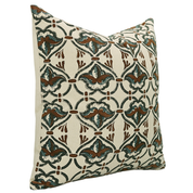 Designer Throw Pillow Cover - Hand Block Print on Thick Cotton - HRIDYAVAN - Fabdivine