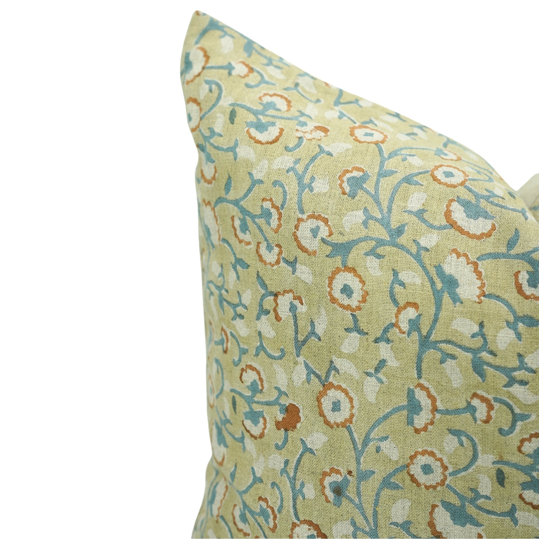 Pure Linen block print designer boho pillow/cushion cover- HIMACHAL - Fabdivine