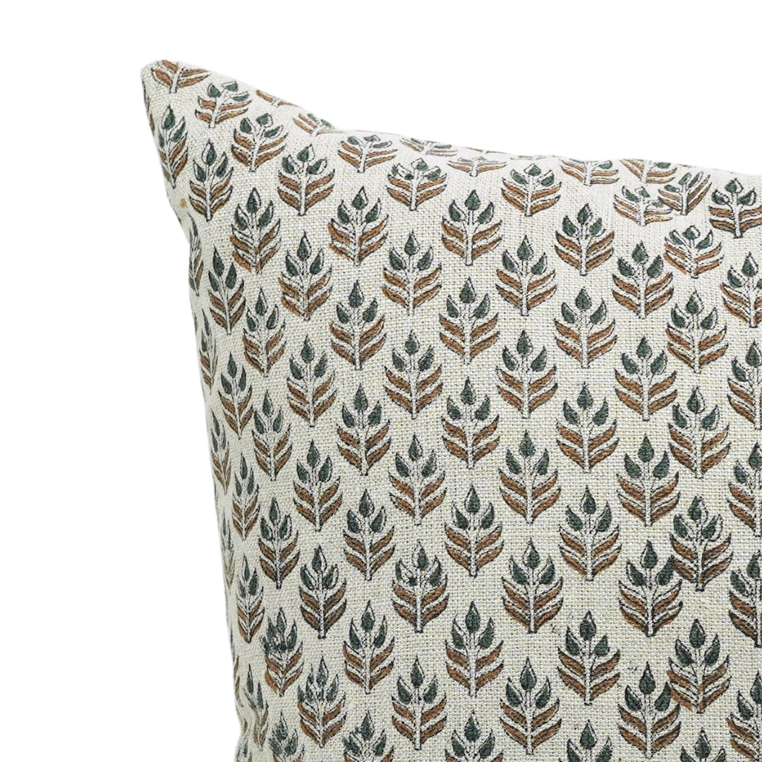 Lumber block print pillow cover- Thick Linen- ALIA - Fabdivine