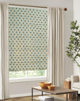 Pure Linen Block Print Roman Shade -Raajbhog