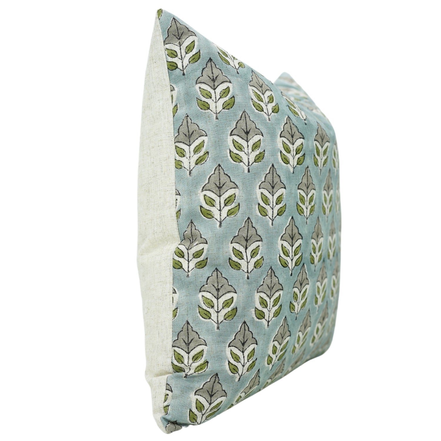 Block Print Viscous Linen Pillow Cover-Mayur