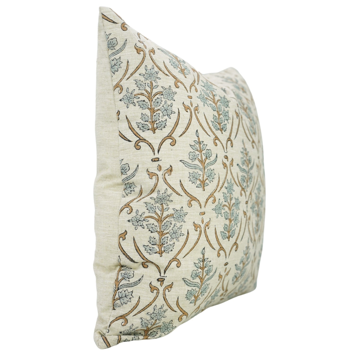 Block Print Linen Blend Pillow Cover-Vishal Pushpa