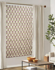 Thick Cotton Block Print Floral Window Valance-Rishi