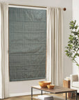 Pure Linen Handmade Block Print Roman Shade-Hariyali